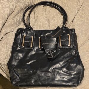 Tommy Hilfiger Black Leather Shoulder Bag